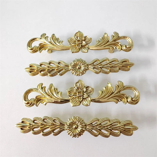 Vintage Style Gold Brass Furniture Door Knob │ French European Kitchen Handles - Besontique Home