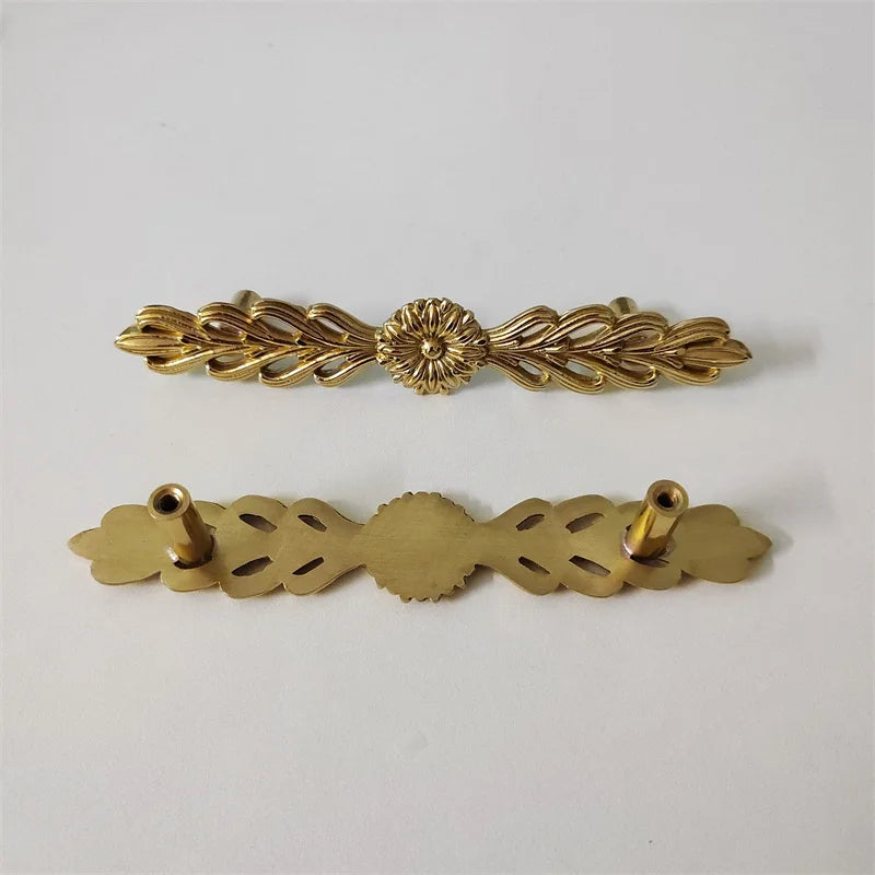 Vintage Style Gold Brass Furniture Door Knob │ French European Kitchen Handles - Besontique Home