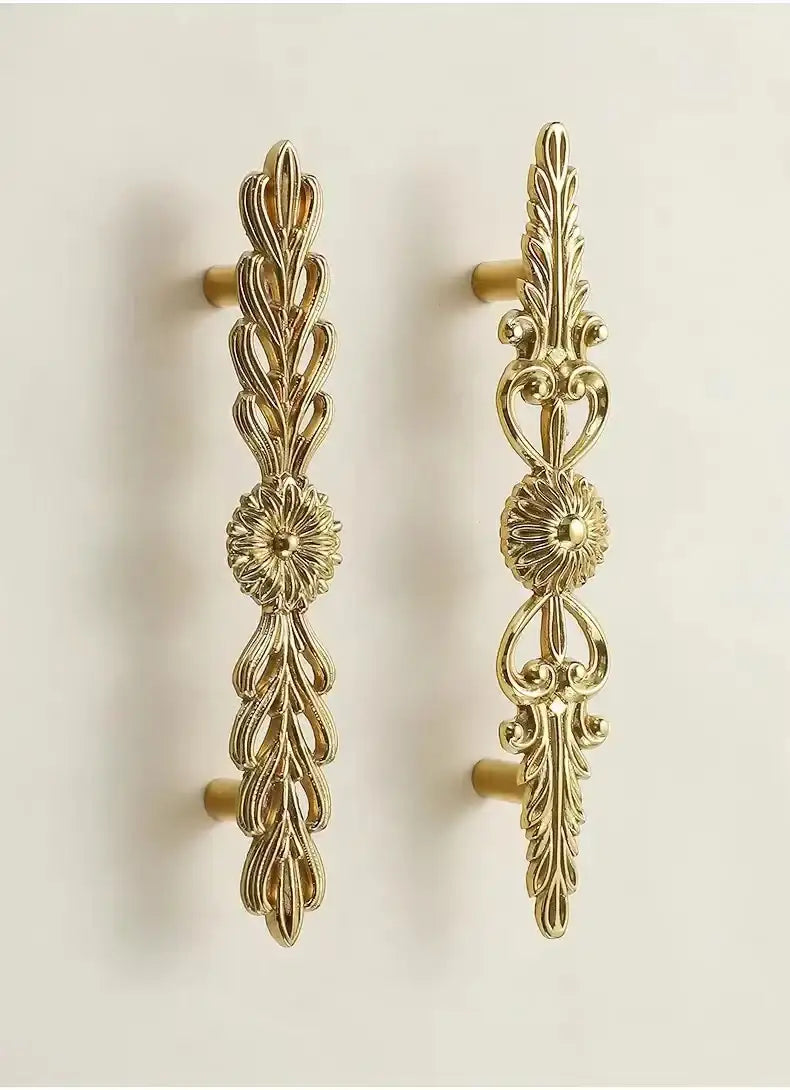 vintage-style-gold-brass-furniture-door-knob-french-european-kitchen-handles-besontique-home-57266 - Besontique Home