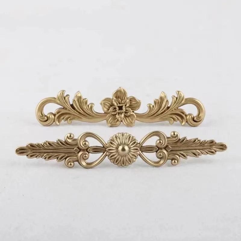 Vintage Style Gold Brass Furniture Door Knob │ French European Kitchen Handles - Besontique Home