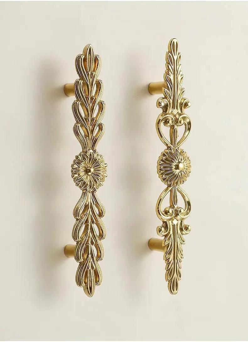 Vintage Style Gold Brass Furniture Door Knob │ French European Kitchen Handles - Besontique Home