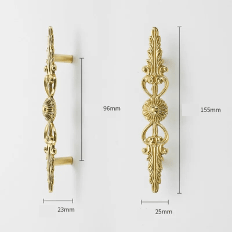 Vintage Style Gold Brass Furniture Door Knob │ French European Kitchen Handles - Besontique Home