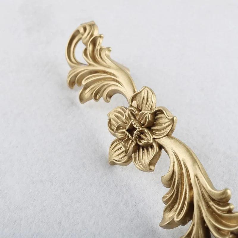Vintage Style Gold Brass Furniture Door Knob │ French European Kitchen Handles - Besontique Home