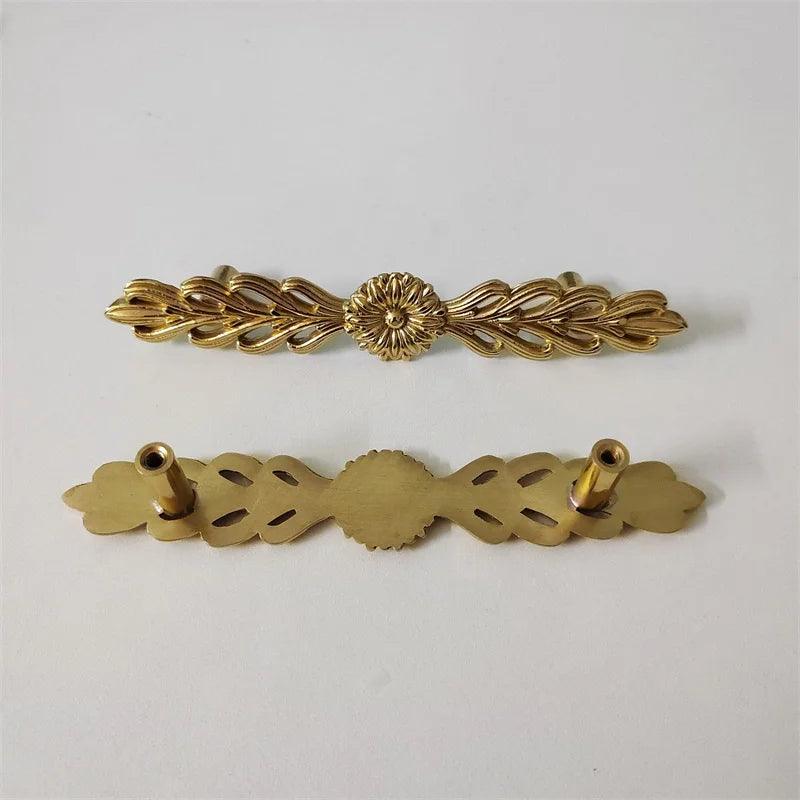 Vintage Style Gold Brass Furniture Door Knob │ French European Kitchen Handles - Besontique Home