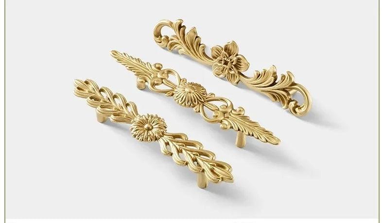 Vintage Style Gold Brass Furniture Door Knob │ French European Kitchen Handles - Besontique Home