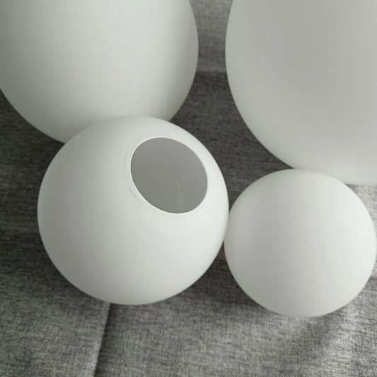 White Glass Ball Lamp Shade │ Milky Globe Lamp shades Fitting Light - Besontique Home