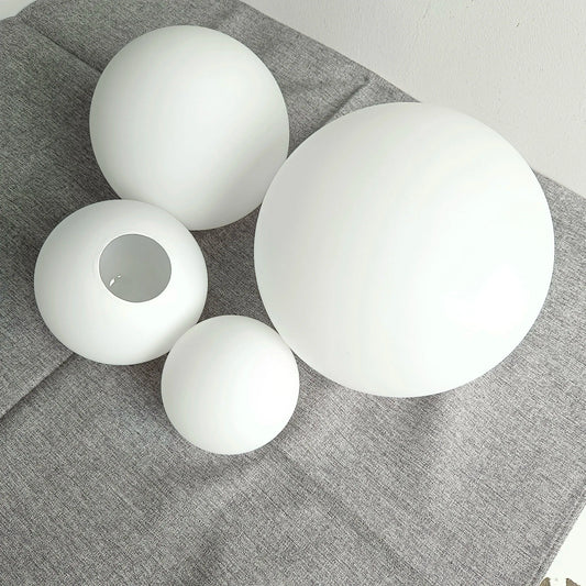 White Glass Ball Lamp Shade │ Milky Globe Lamp shades Fitting Light - Besontique Home