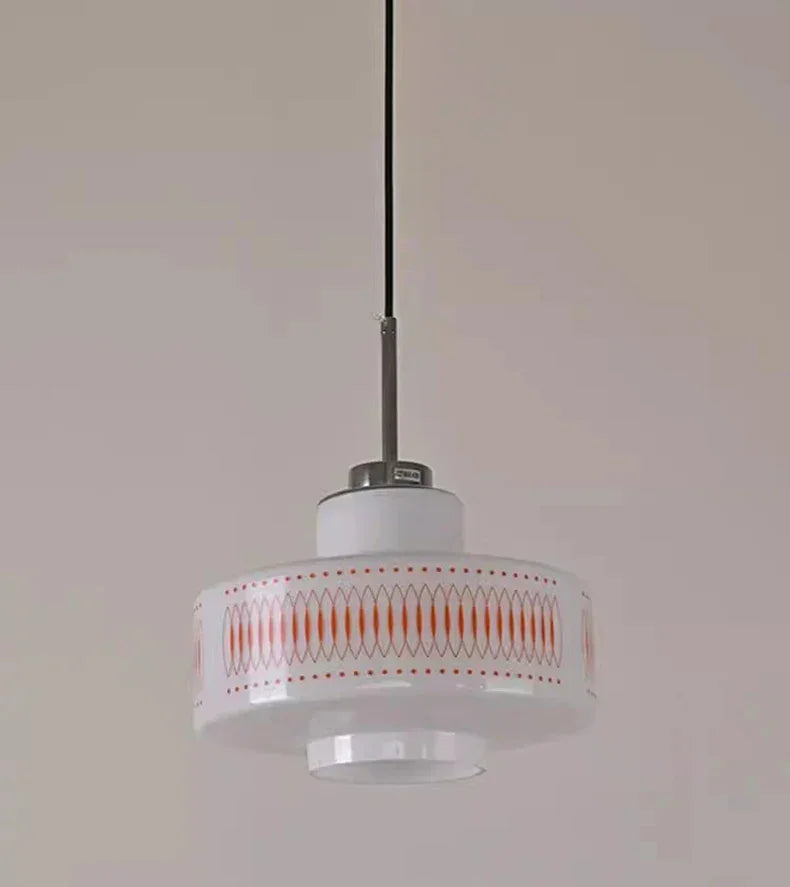 White Glass Geometric pattern Pendant Ceiling Lamp Light - Besontique Home