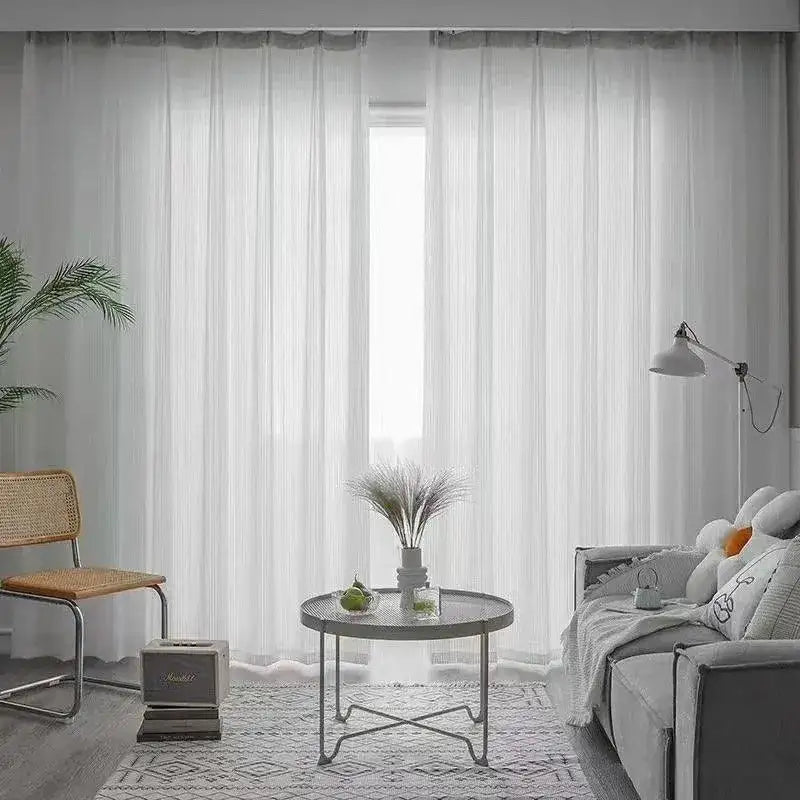 white-striped-tulle-veil-curtain-modern-simple-transparent-blinds-window-drapes-besontique-home-33401 - Besontique Home