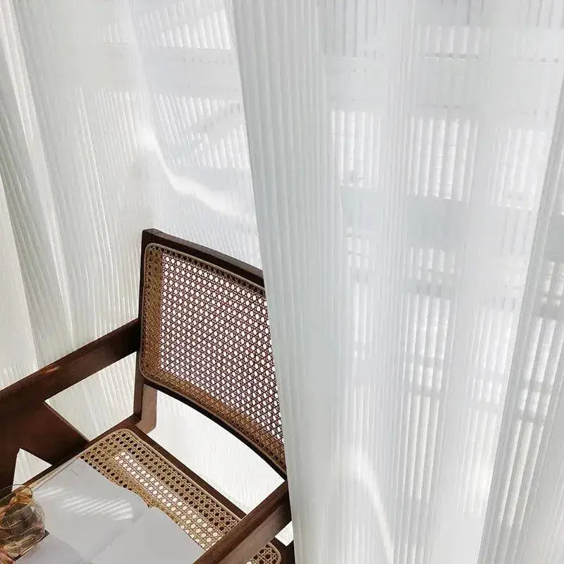 white-striped-tulle-veil-curtain-modern-simple-transparent-blinds-window-drapes-besontique-home-75200 - Besontique Home