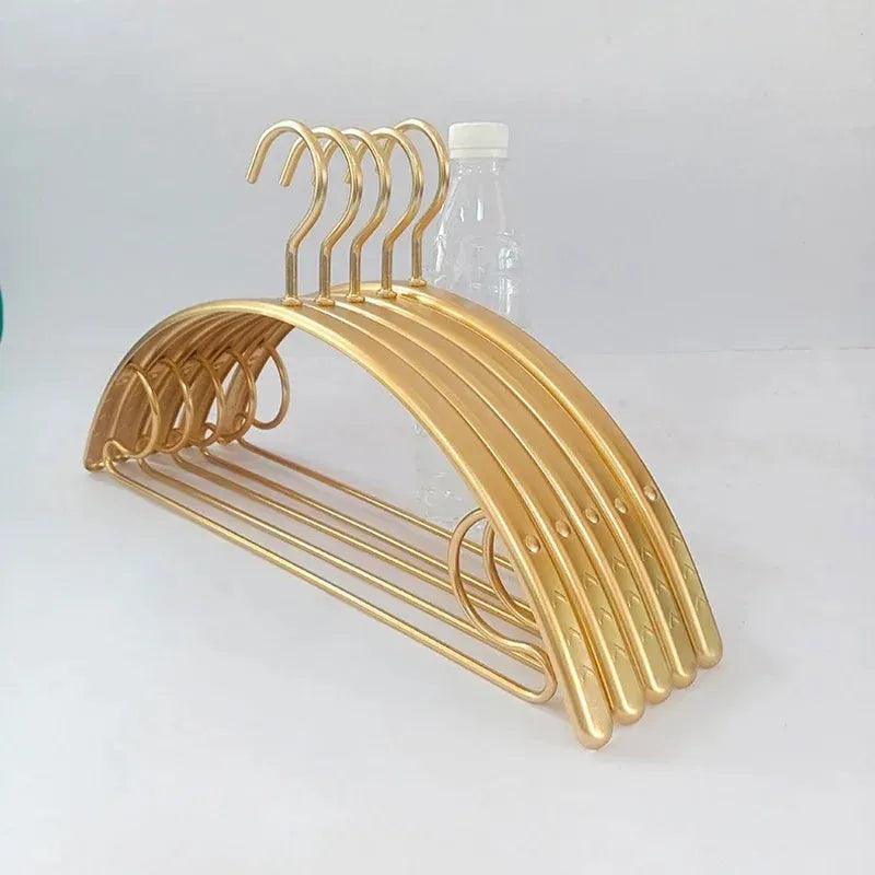 Wide Metal Gold & Silver Clothes Hanger │ Aluminum Alloy Wardrobe Organizer for Sweater Pants - Besontique Home