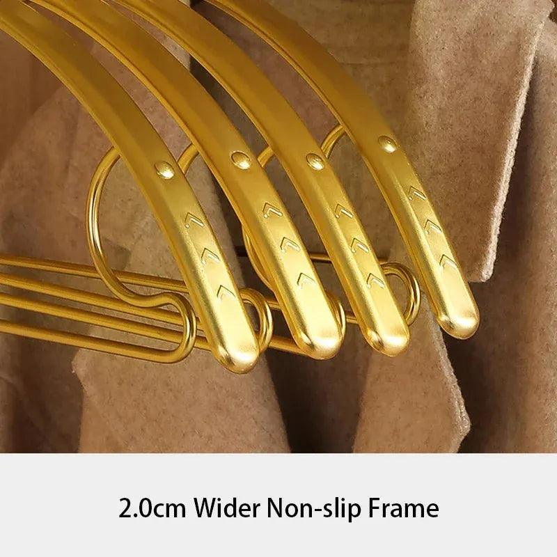 Wide Metal Gold & Silver Clothes Hanger │ Aluminum Alloy Wardrobe Organizer for Sweater Pants - Besontique Home