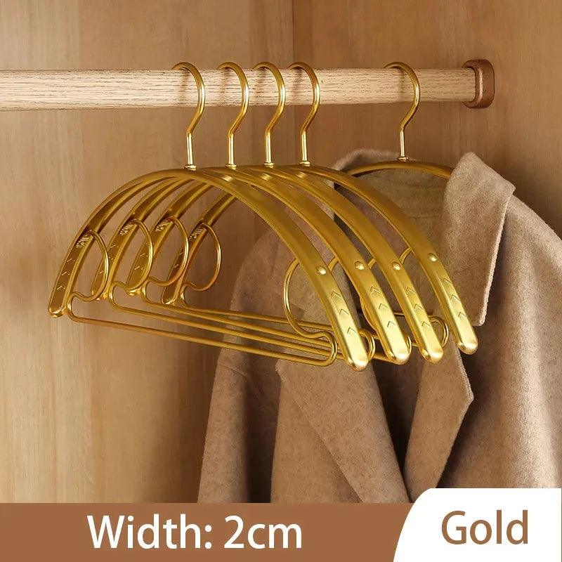 Wide Metal Gold & Silver Clothes Hanger │ Aluminum Alloy Wardrobe Organizer for Sweater Pants - Besontique Home
