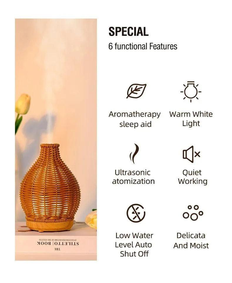 Wood Ratten Vase Shape Humidifier - Besontique Home