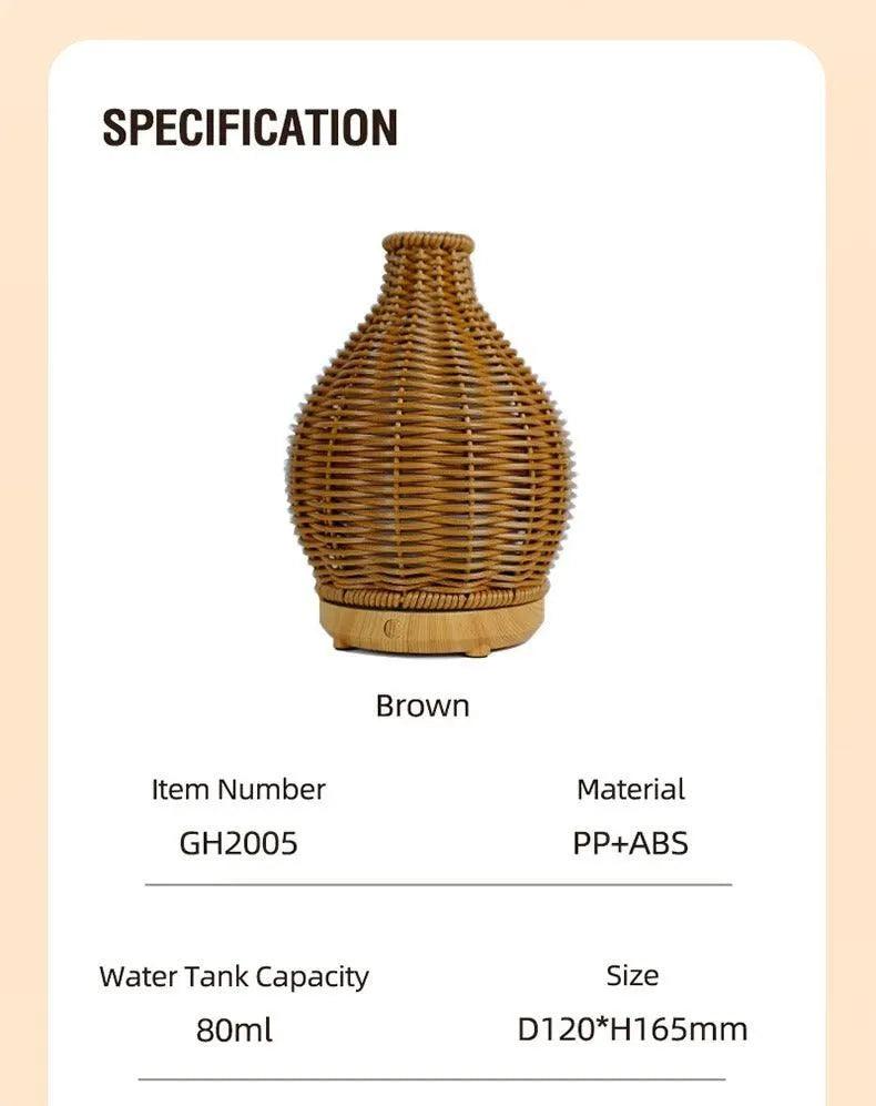 Wood Ratten Vase Shape Humidifier - Besontique Home