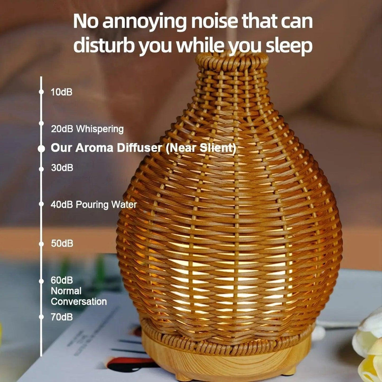 Wood Ratten Vase Shape Humidifier - Besontique Home