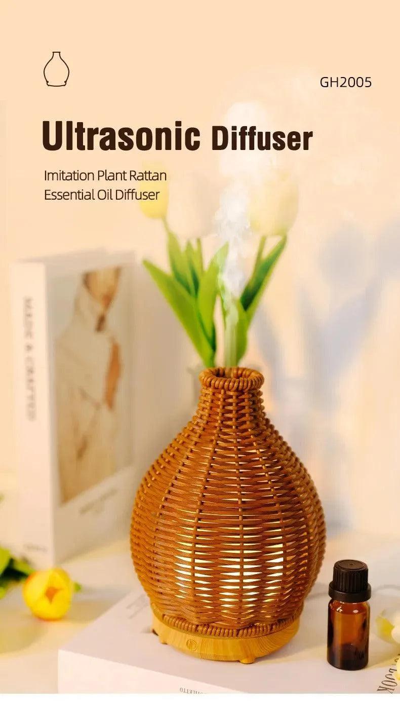 Wood Ratten Vase Shape Humidifier - Besontique Home