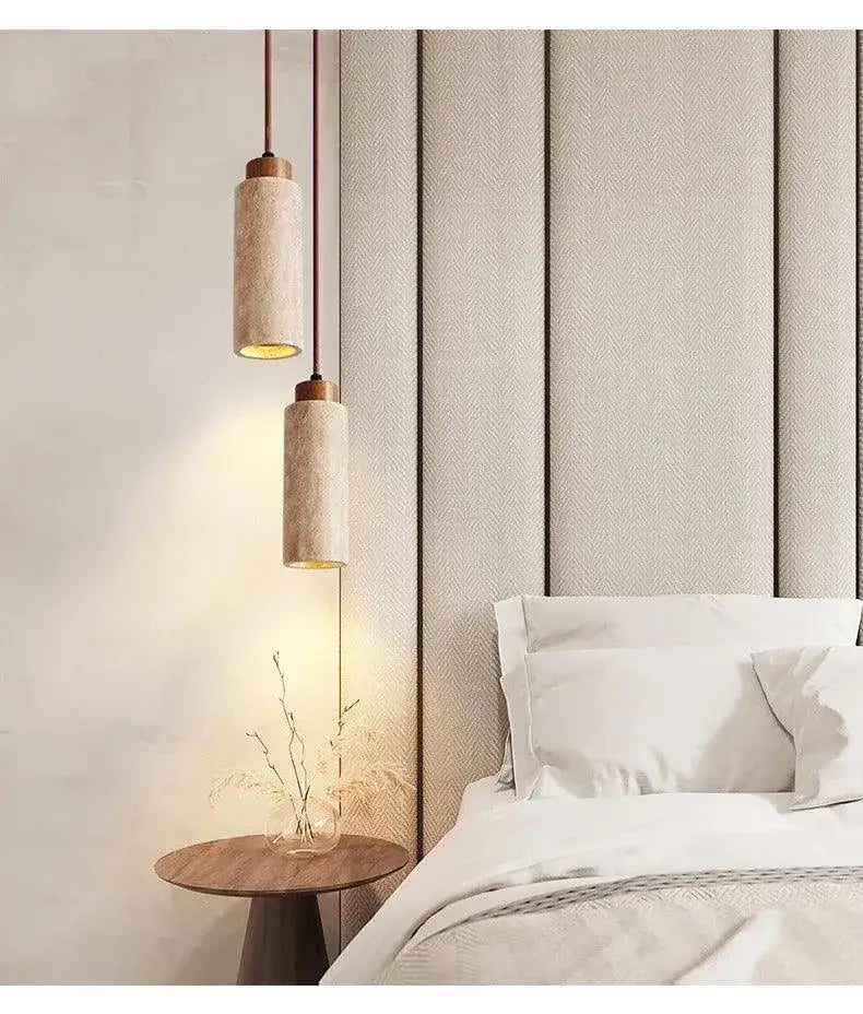 yellow-travertine-marble-ceiling-lamp-lighting-modern-pendant-chandeliers-hanging-light-besontique-home-72383 - Besontique Home
