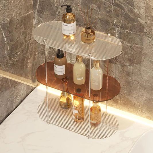 Nordic Layered Acrylic Storage Rack Shelf │ Modern Simple Decorative Tray Organizer Bathroom Kitchen Makeup Besontique