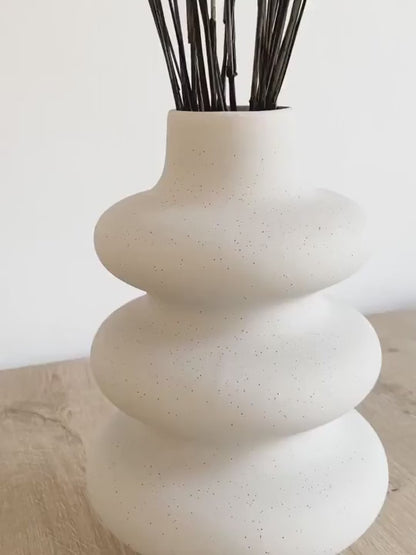 White Beige Nordic Ceramics Dried Flower Vase │ Pampas Grass Pot Vases │ Simple Home Decor Item