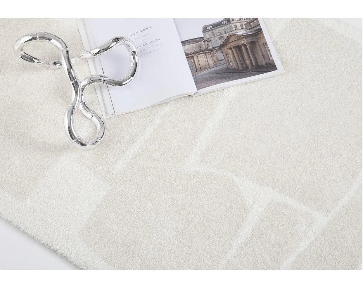Modern Abstract Light Beige Luxury Non-slip Carpet Rug - Besontique Home