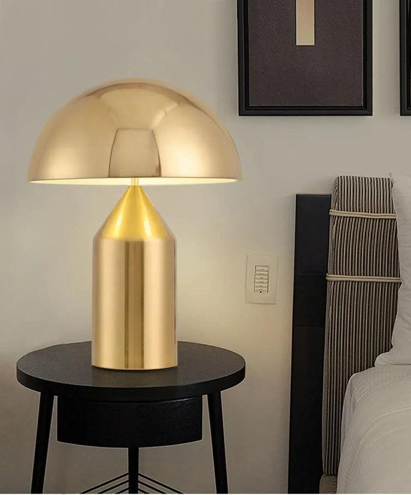 Modern Creative Mushroom Shaped Table Lamp (White / Black / Black and Gold / Gold) - Besontique Home