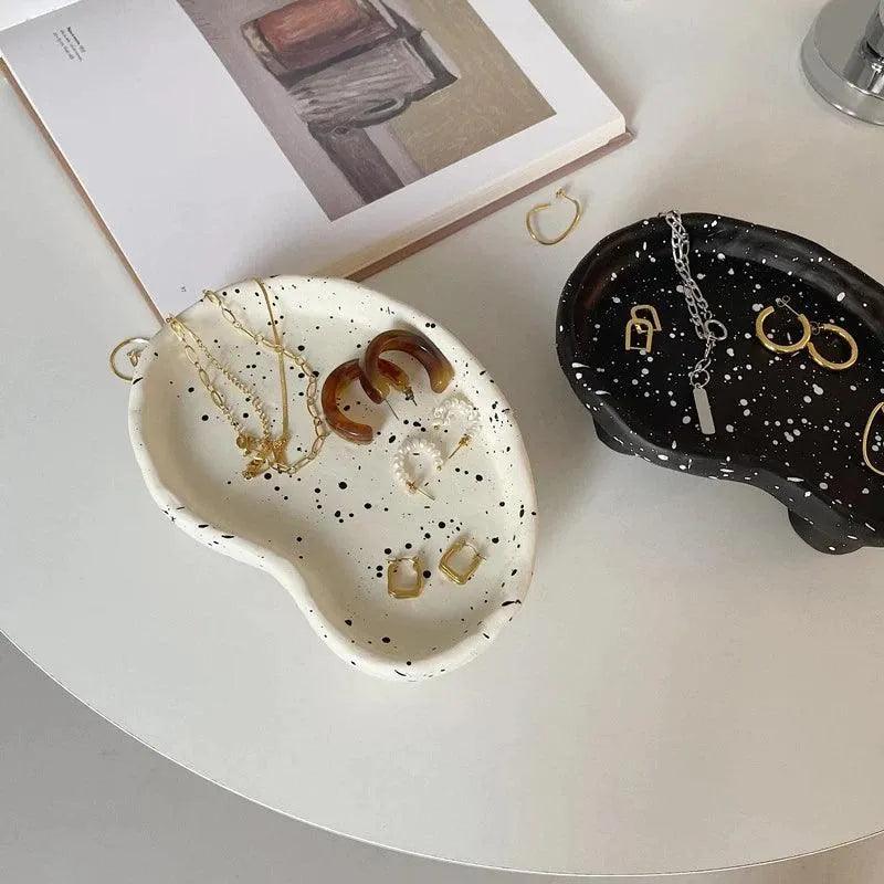 Modern Ink Dots Irregular Storage Tray β Jewelry Coffee Table Tray Organizer - Besontique Home