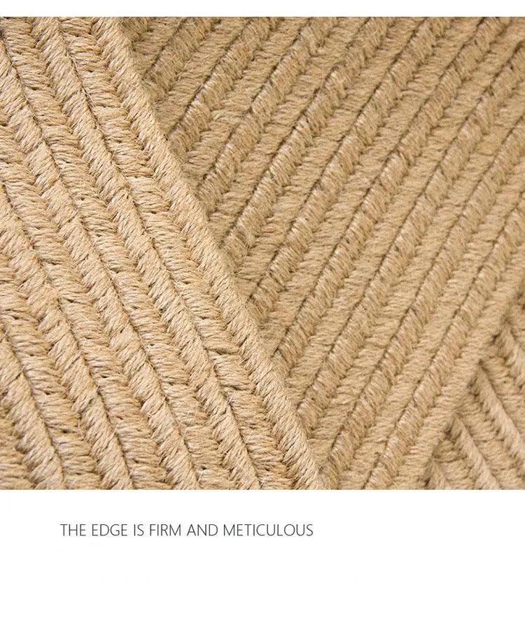 Modern Natural Jute Oval Rectangular Rug │ Minimal Hand Woven Durable Mat Carpet - Besontique Home