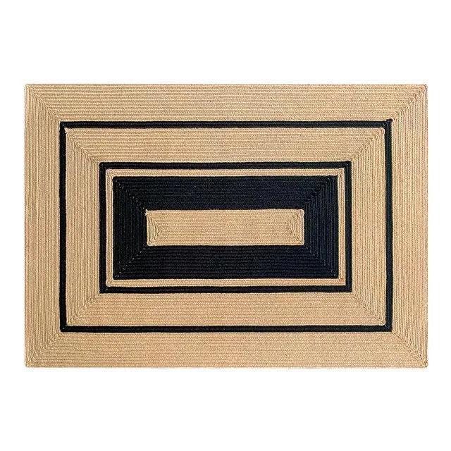 Modern Natural Jute Oval Rectangular Rug │ Minimal Hand Woven Durable Mat Carpet - Besontique Home