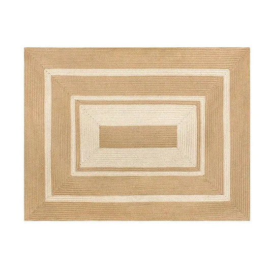Modern Natural Jute Oval Rectangular Rug │ Minimal Hand Woven Durable Mat Carpet - Besontique Home