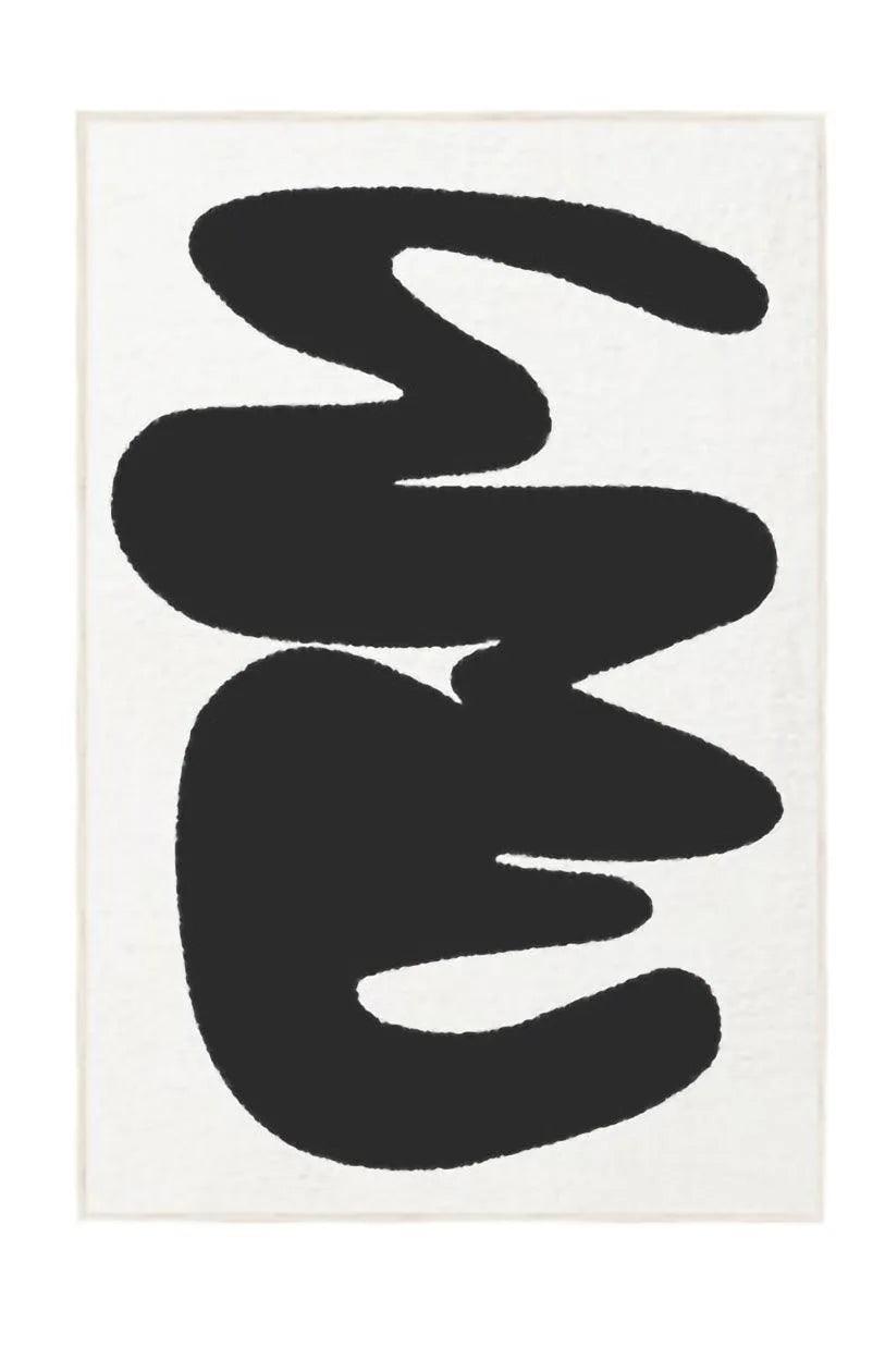 Modern Nordic Black White Solid Pattern Carpet │ Minimal Art Plush Soft Decorative Rug - Besontique Home