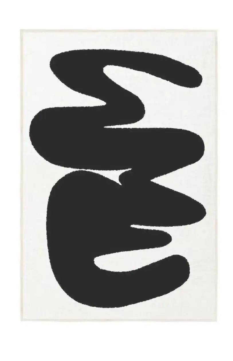 Modern Nordic Black White Solid Pattern Carpet │ Minimal Art Plush Soft Decorative Rug - Besontique Home