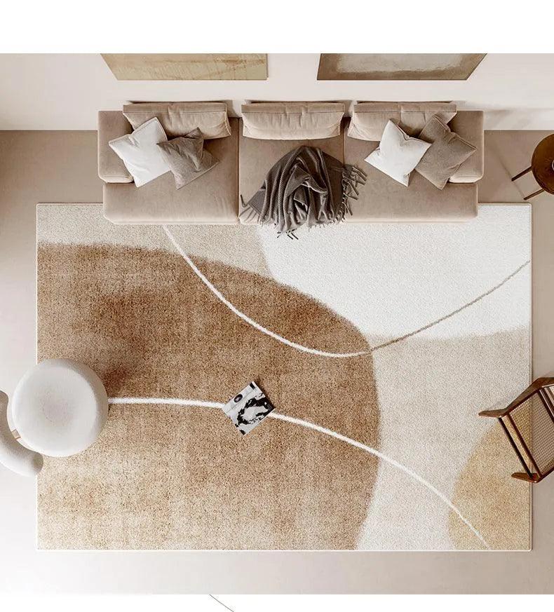 Modern Nordic Light Brown Beige Plush Carpet │ Luxury Non-slip Decorative Rug - Besontique Home