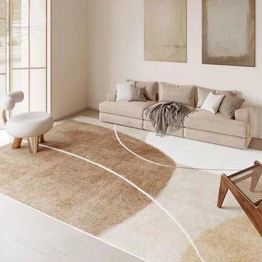 Modern Nordic Light Brown Beige Plush Carpet │ Luxury Non-slip Decorative Rug - Besontique Home