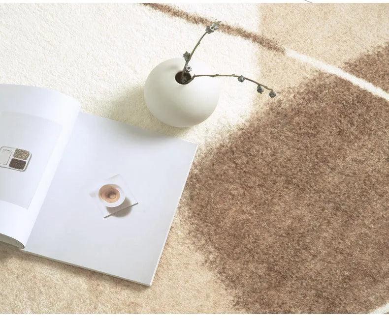 Modern Nordic Light Brown Beige Plush Carpet │ Luxury Non-slip Decorative Rug - Besontique Home