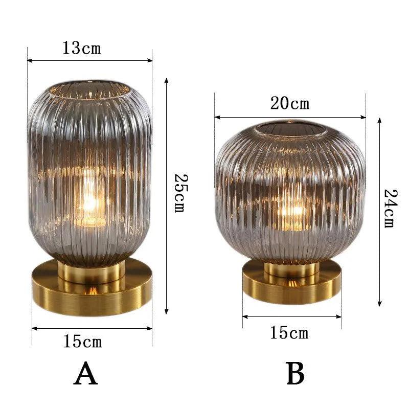 Modern Nordic Stained Glass Table Lamp Light (White / Amber / Green / Grey) - Besontique Home