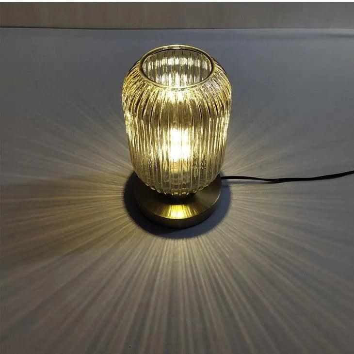Modern Nordic Stained Glass Table Lamp Light (White / Amber / Green / Grey) - Besontique Home
