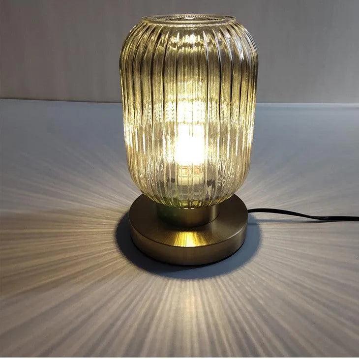Modern Nordic Stained Glass Table Lamp Light (White / Amber / Green / Grey) - Besontique Home