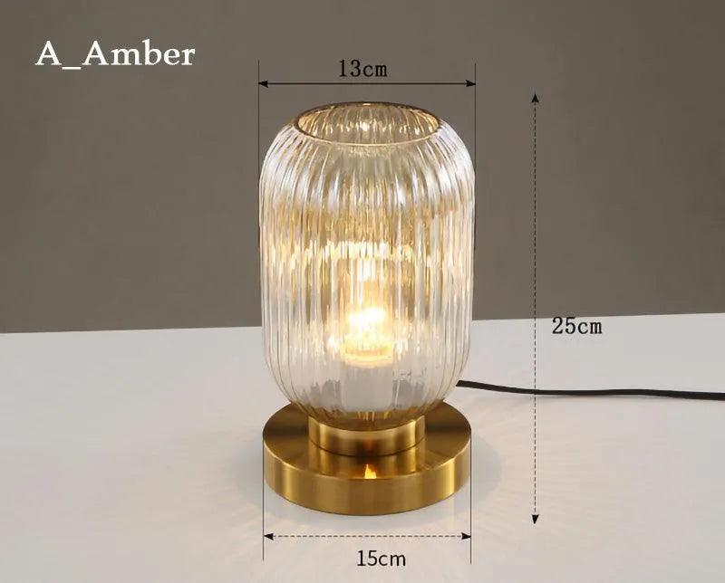 Modern Nordic Stained Glass Table Lamp Light (White / Amber / Green / Grey) - Besontique Home