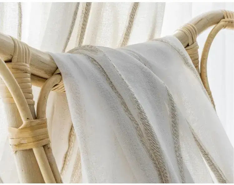 modern-rustic-linen-striped-curtain-gauze-white-voile-curtain-besontique-home-71126 - Besontique Home