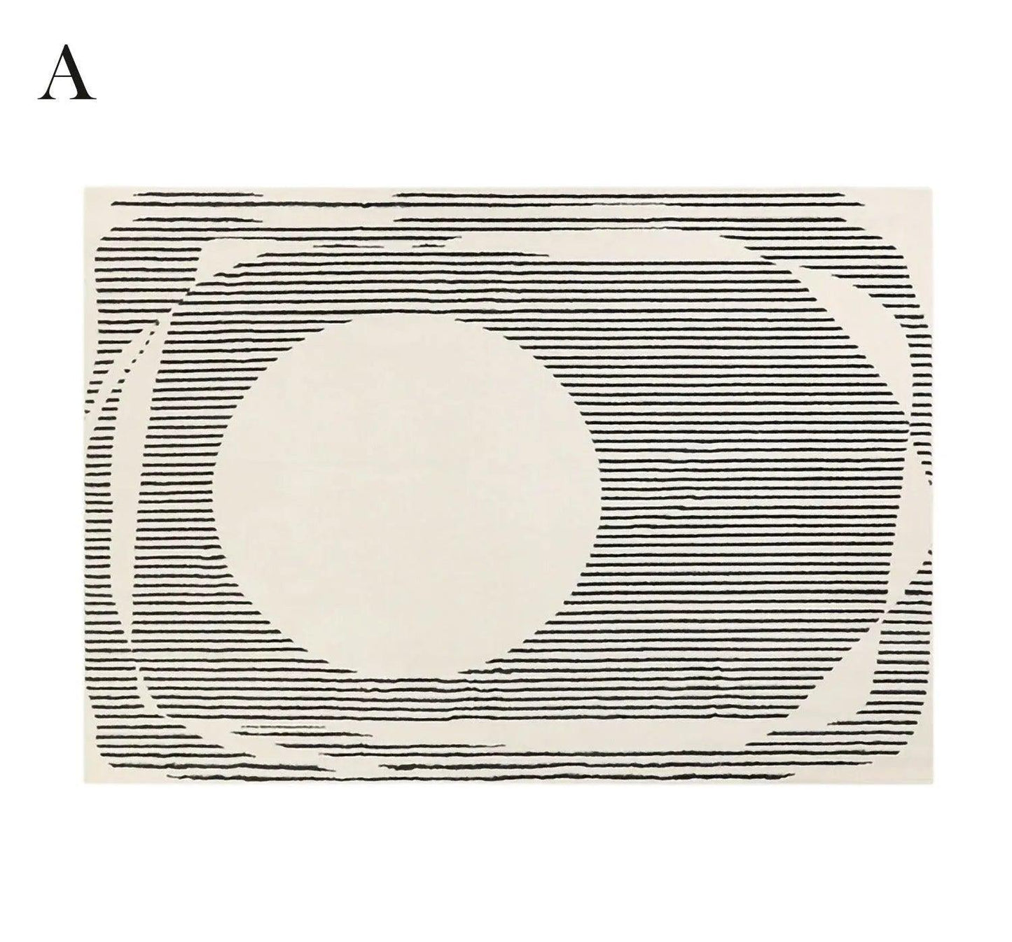 Modern Vintage American Style Large Carpet │ Black Pattern Geometric Rug - Besontique Home