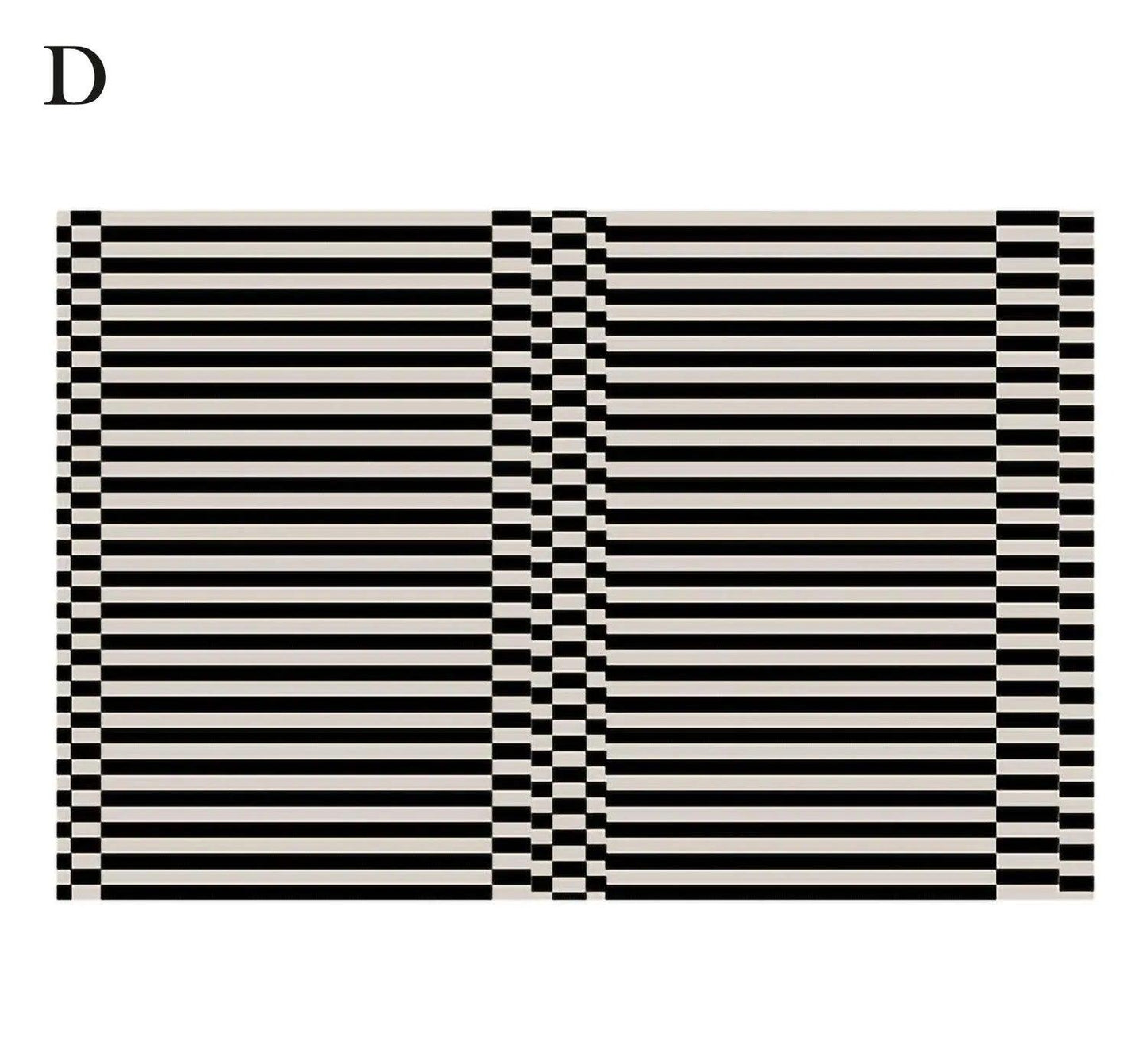 Modern Vintage American Style Large Carpet │ Black Pattern Geometric Rug - Besontique Home
