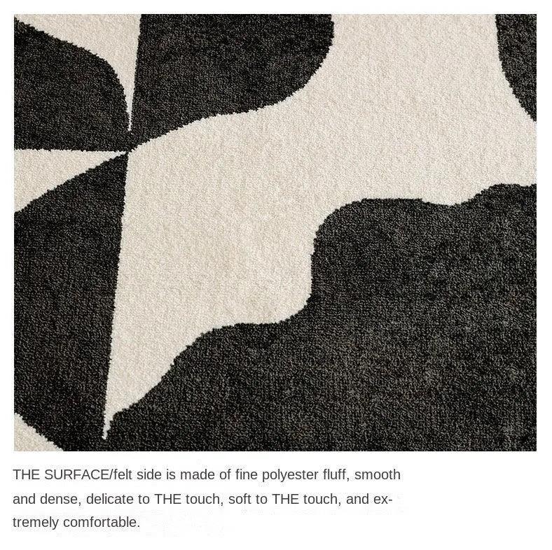 Modern Vintage American Style Large Carpet │ Black Pattern Geometric Rug - Besontique Home