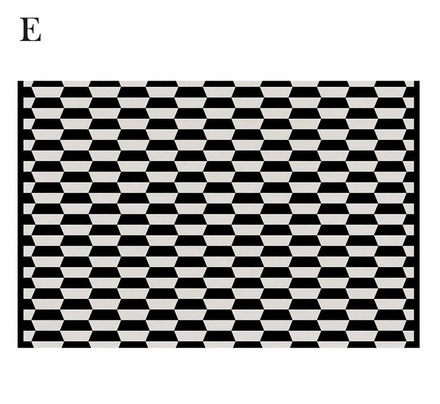 Modern Vintage American Style Large Carpet │ Black Pattern Geometric Rug - Besontique Home