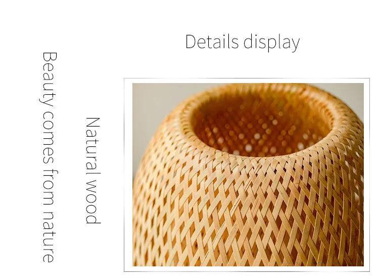 Modern Vintage Bamboo Table Lamps │ Handmade Knitted Wooden Desk Light │ For Living Room Bedroom Decoration - Besontique Home