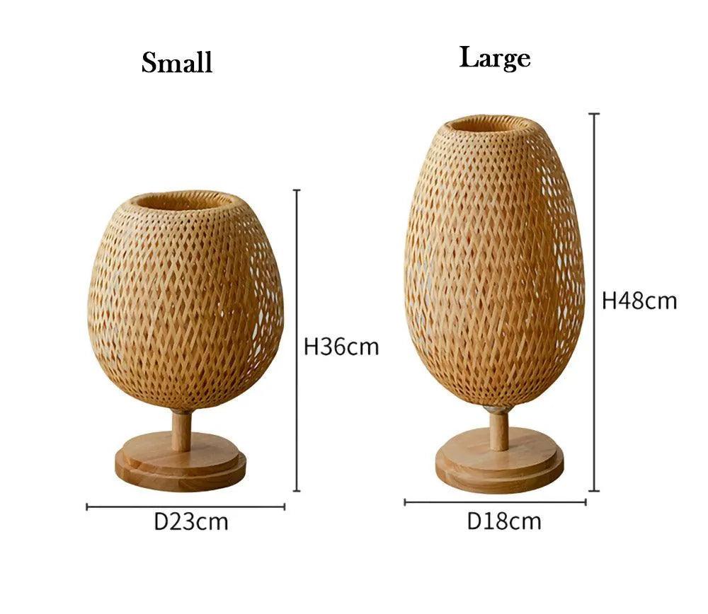 Modern Vintage Bamboo Table Lamps │ Handmade Knitted Wooden Desk Light │ For Living Room Bedroom Decoration - Besontique Home