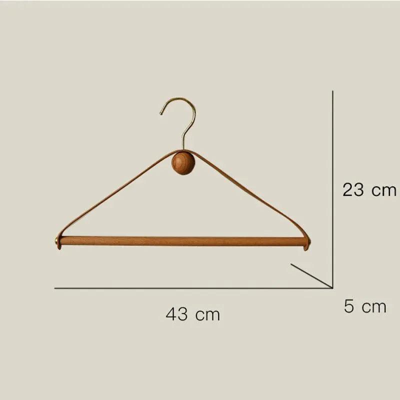 Modern Vintage Leather Wood Clothes Hanger │ Design Wardrobe Coat Trousers Storage Organizer - Besontique Home