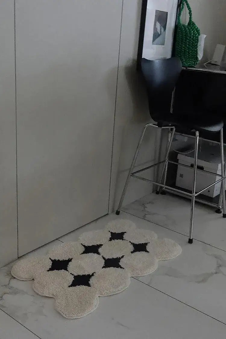 modern-vintage-tufting-black-white-rug-soft-aesthetic-floor-carpet-doormat-for-home-living-room-decor-besontique-home-21397 - Besontique Home