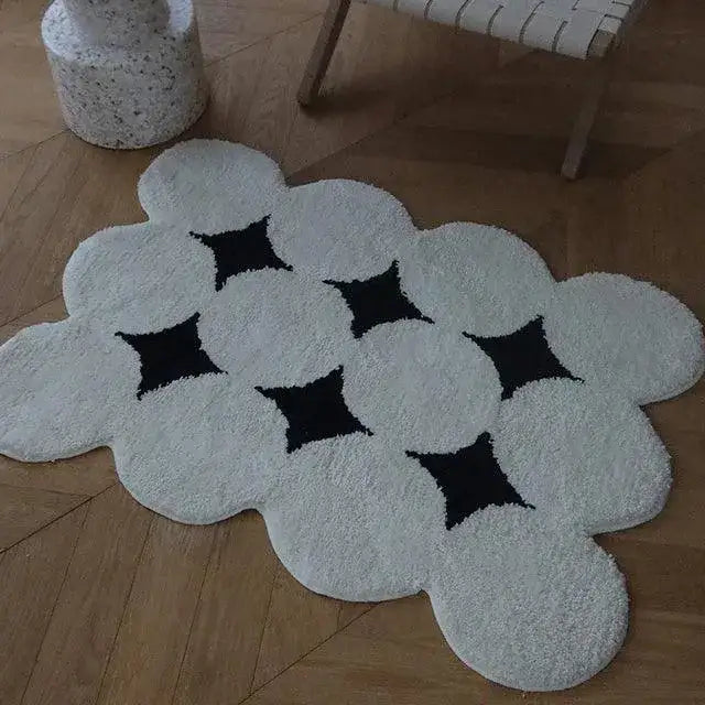 modern-vintage-tufting-black-white-rug-soft-aesthetic-floor-carpet-doormat-for-home-living-room-decor-besontique-home-96425 - Besontique Home