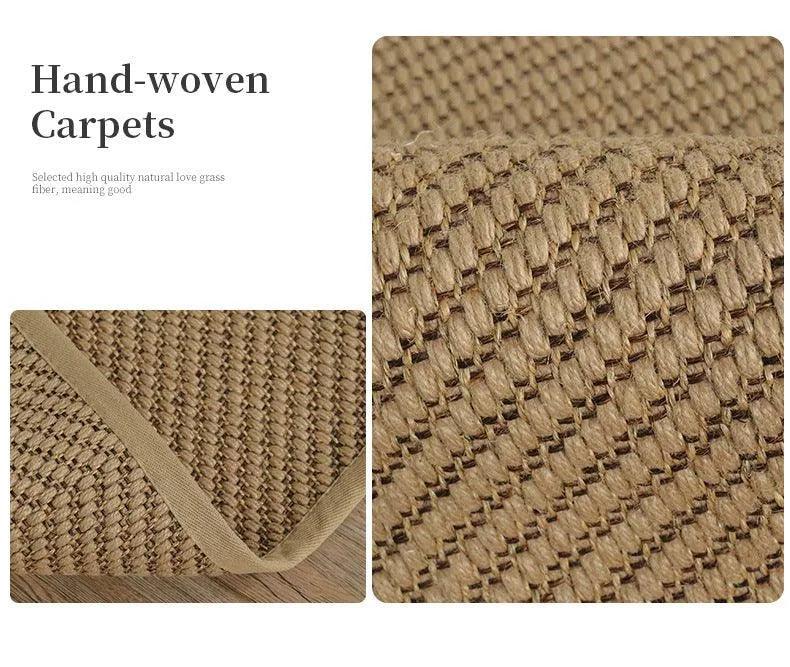 Natural Jute Hand Woven Home Decor Rug Carpet │ Modern Neutral Brown Soft Comfortable Mat - Besontique Home
